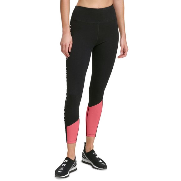 DKNY Sport Womens Colorblocked High Waist 7/8 Length Active Leggings XS | S - Picture 2 of 7